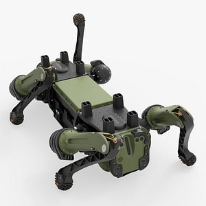 3D Vision 60 Robotic Dog Unit Falling Animated Rigged For Blender