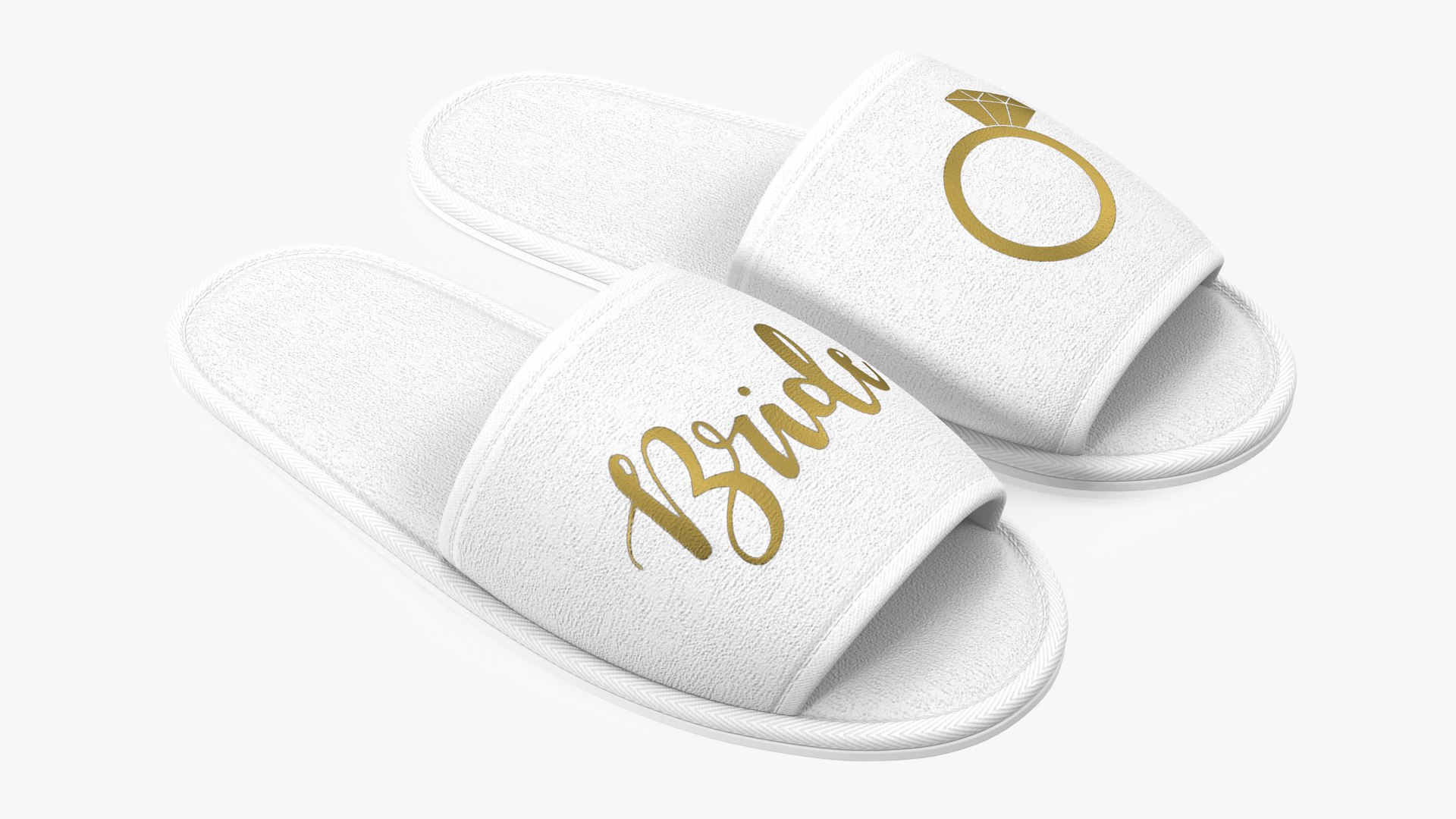 Bridal Ring Wedding Slippers 3D model preview