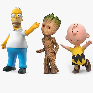 Movie and Television Characters Collection Rigged for Cinema 4D