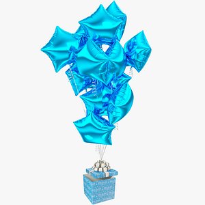 3D model Gift with Balloons Collection V28