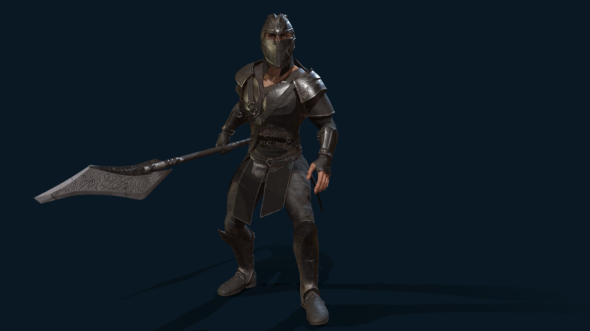 3D KnightHalberdier model https://p.turbosquid.com/ts-thumb/re/FB4qpf/FS/screenshot007/jpg/1725172476/1920x1080/fit_q87/4a49c82e0bed339b2f69bcd7f67428371bb337c0/screenshot007.jpg