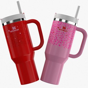 3D Stanley Valentine Day Tumblers model