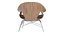 Sillón moderno de madera con asiento de tela y patas de metal (modelo 3D)