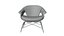 Sillón moderno de madera con asiento de tela y patas de metal (modelo 3D)