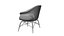 Sillón moderno de madera con asiento de tela y patas de metal (modelo 3D)