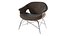 Sillón moderno de madera con asiento de tela y patas de metal (modelo 3D)
