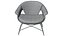 Sillón moderno de madera con asiento de tela y patas de metal (modelo 3D)