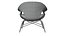 Sillón moderno de madera con asiento de tela y patas de metal (modelo 3D)