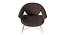 Sillón moderno de madera con asiento de tela y patas de metal (modelo 3D)