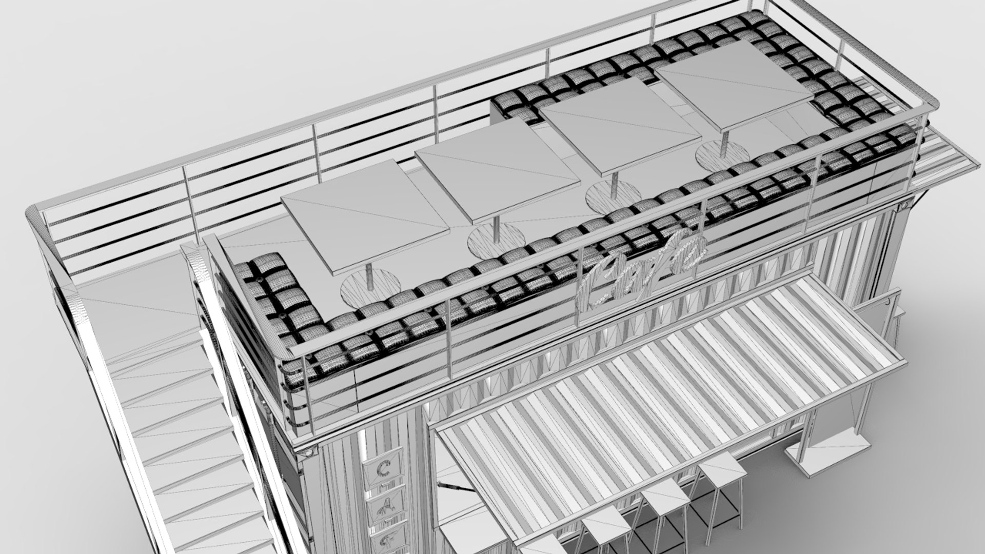 Shipping Container Cafe Design 3D Model - TurboSquid 1622730