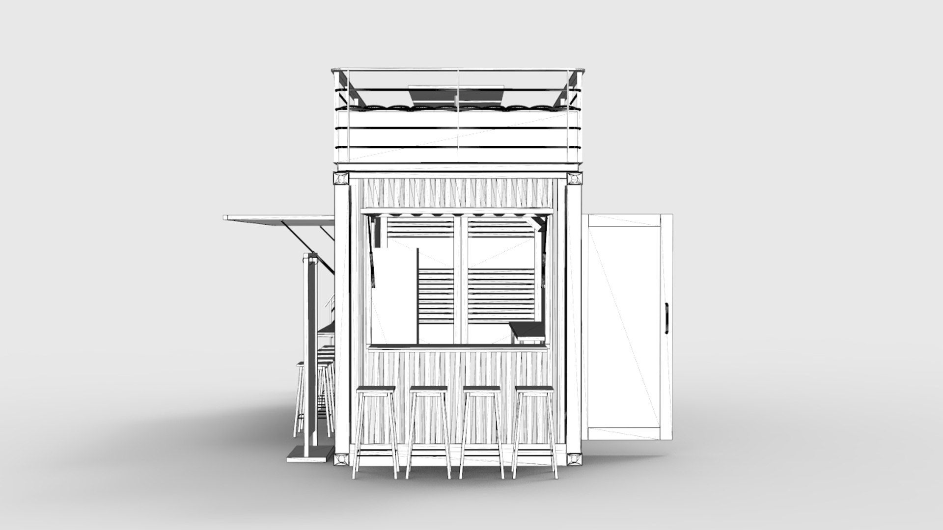 Mini Cafe Container 3D model - TurboSquid 2097972