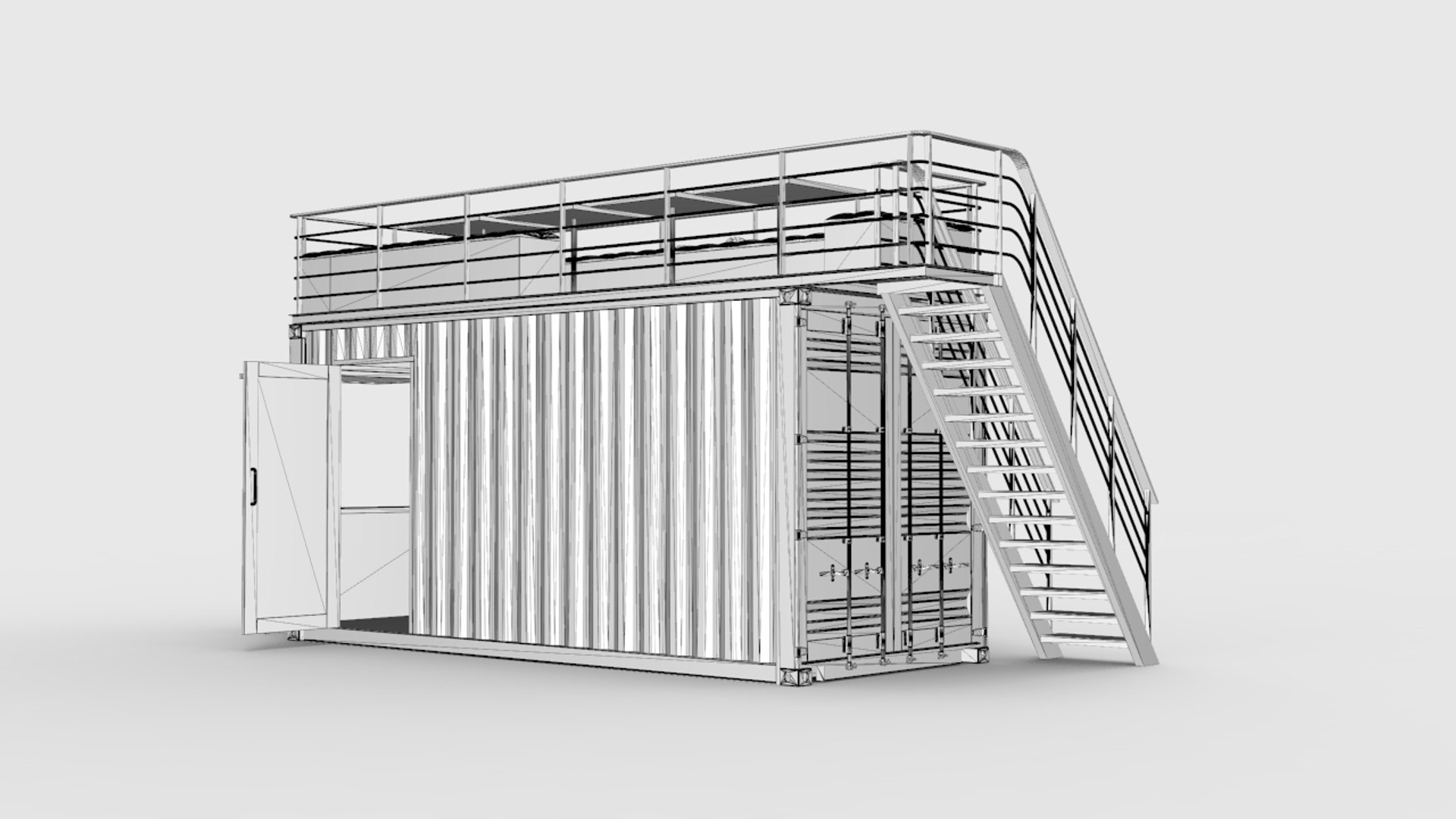 Shipping Container Cafe Design 3D Model - TurboSquid 1622730