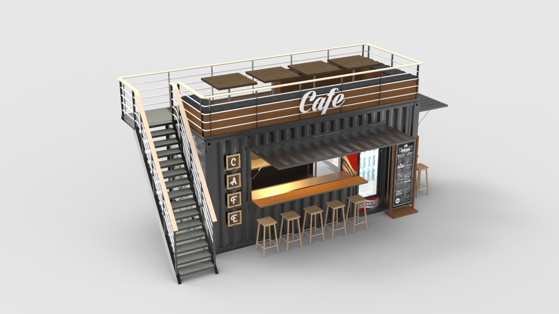 Mini Cafe Container 3D model - TurboSquid 2097972