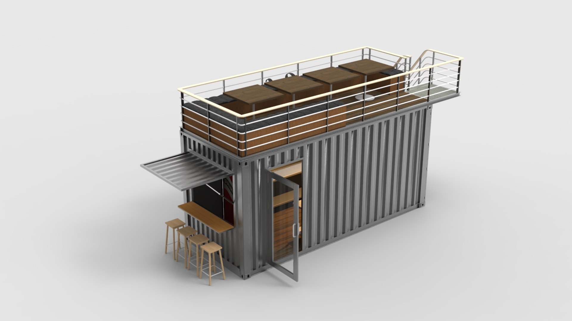 Mini Cafe Container 3D model - TurboSquid 2097972