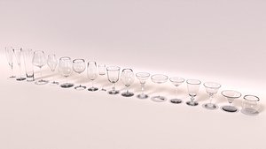Glass Set  -  Wine  Champagne  Cocktail