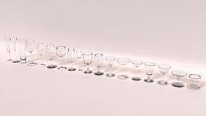 Glass Set  -  Wine  Champagne  Cocktail