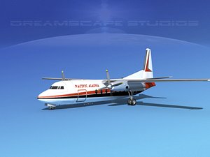 fairchild f-27 fokker 3d model
