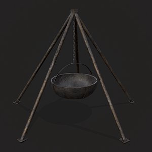 3D Medieval Hanging Cauldron model