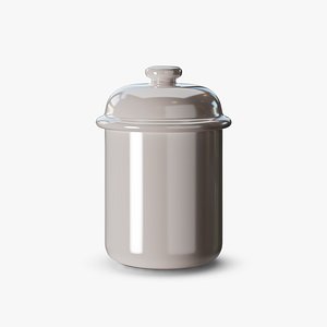 3D Sugar or Salt Ceramic Enamel Coated Canister model