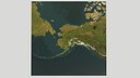 Alaska realistic relief map with Western Canada