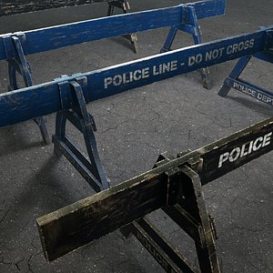 police barrier wooden model