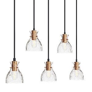 3D Almine chandelier with 5 lampshades