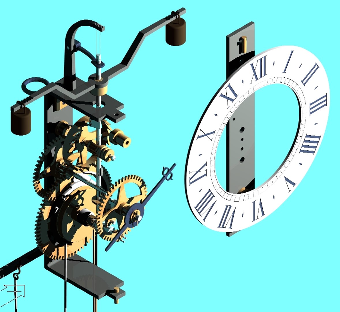3d 16th Century Clock Model