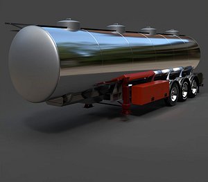 3D Heavy-Duty Fuel Tanker Semi-Trailer - Detailed 3D Model model