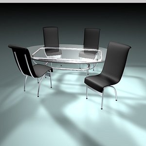 3d model dining table chairs