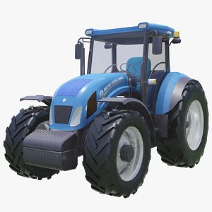 3D model realistic tractor new holland