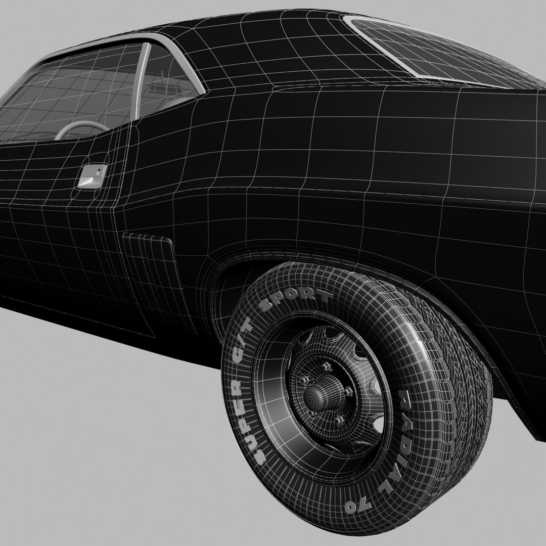 3d Dodge Challenger 1971