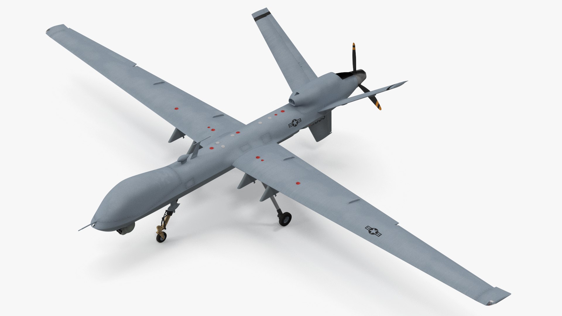 Unmanned Aerial Vehicle MQ-9 Reaper Drone Rigged for Maya 3D model https://p.turbosquid.com/ts-thumb/re/swJa4U/fM/unmannedaerialvehiclemq9reaperdroneriggedformayavray3dmodel017/jpg/1723099758/1920x1080/fit_q87/55b41d9ad06b47f9931422a2c03793dc5ed76d38/unmannedaerialvehiclemq9reaperdroneriggedformayavray3dmodel017.jpg