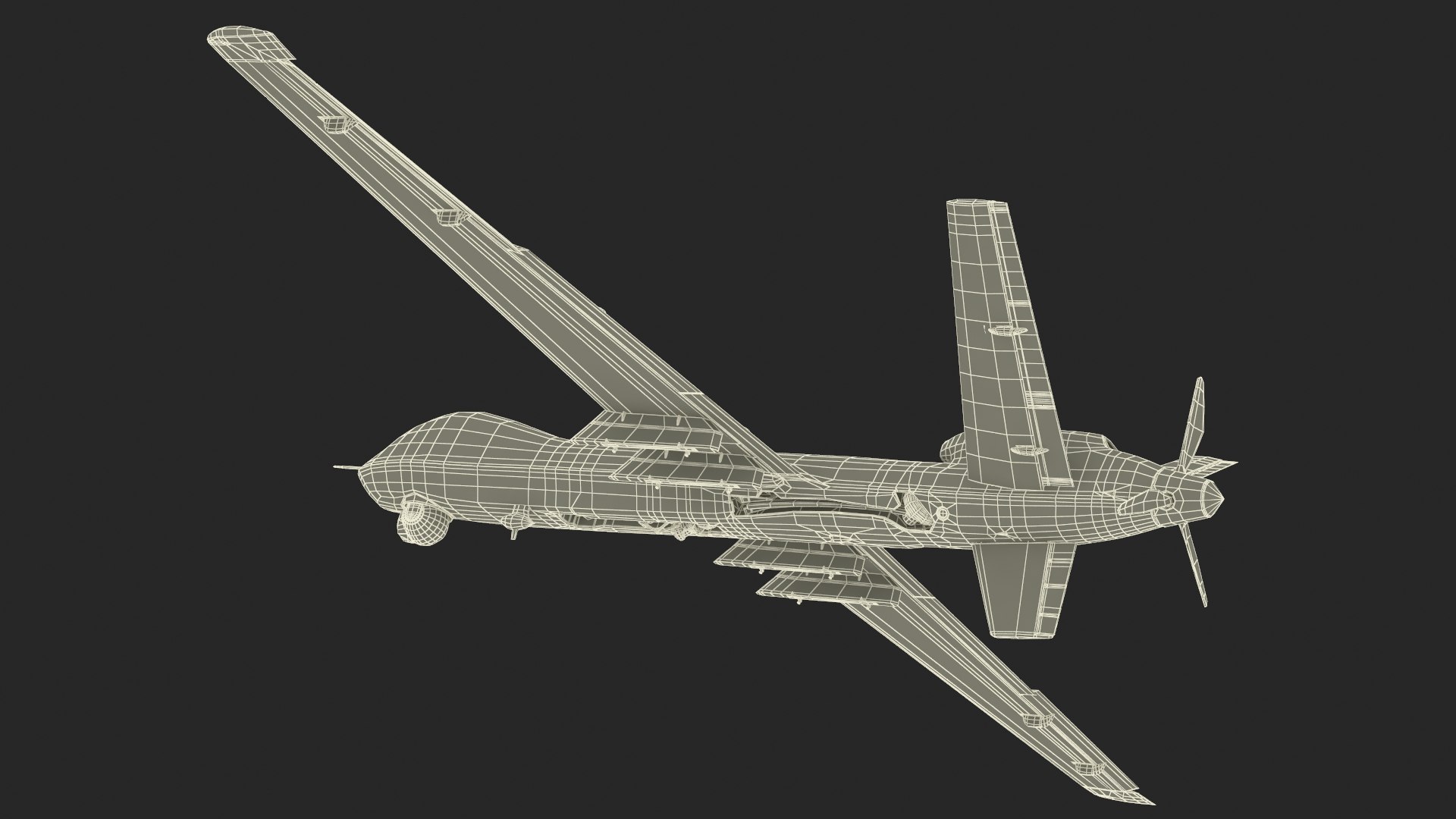 Unmanned Aerial Vehicle MQ-9 Reaper Drone Rigged for Maya 3D model https://p.turbosquid.com/ts-thumb/re/swJa4U/oa/unmannedaerialvehiclemq9reaperdroneriggedformayavray3dmodel034/jpg/1723099843/1920x1080/fit_q87/bf7ee6ce61455147c56641e1af89c4b40b2d1dd3/unmannedaerialvehiclemq9reaperdroneriggedformayavray3dmodel034.jpg