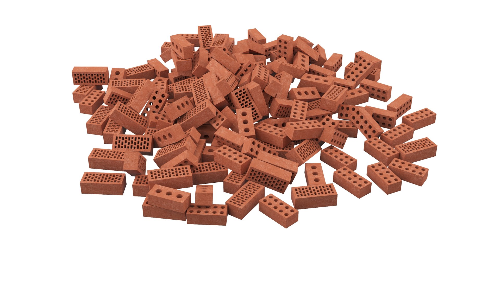 Red Brick Pile 3D - TurboSquid 2082326