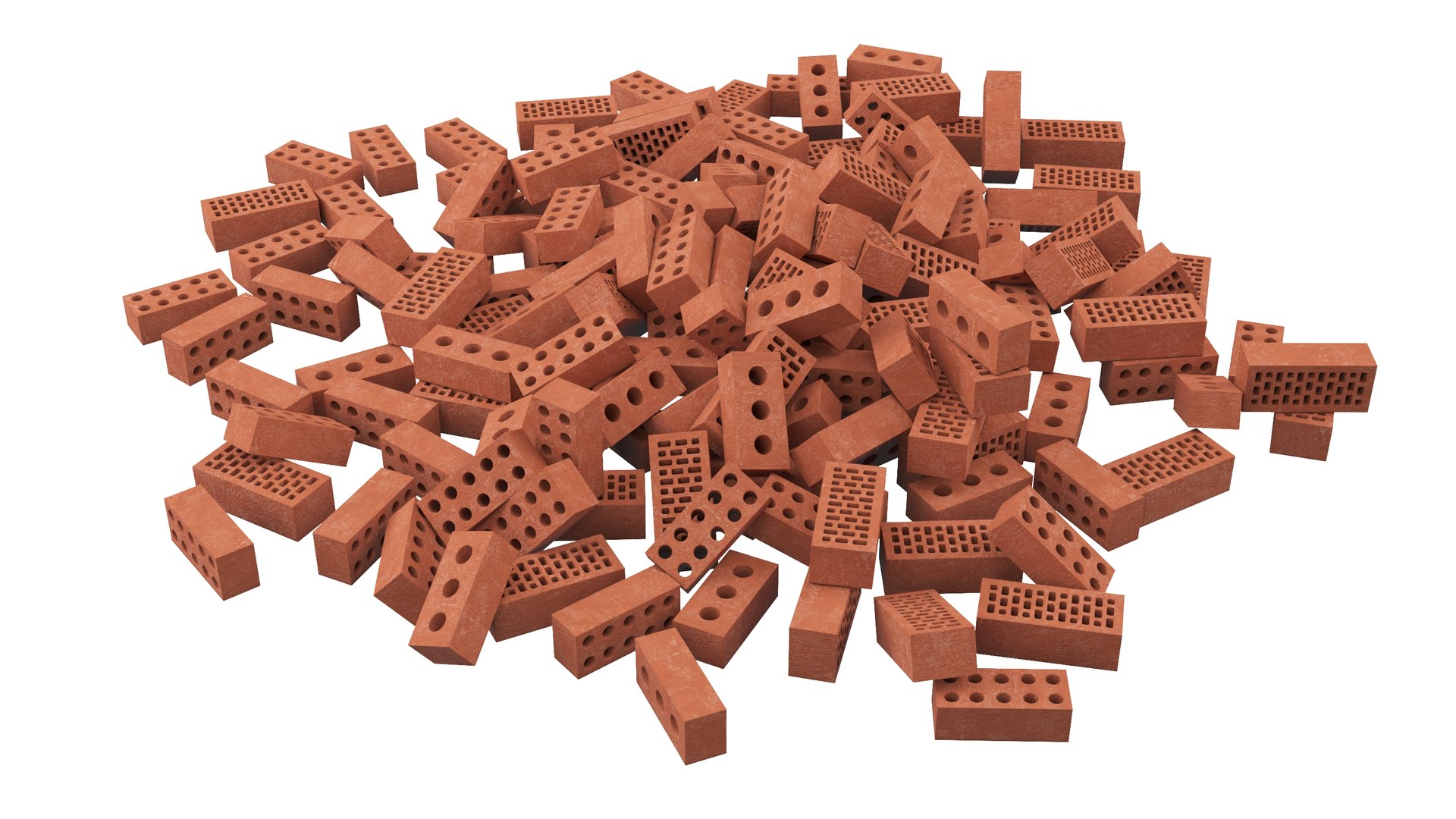 Red Brick Pile 3D - TurboSquid 2082326