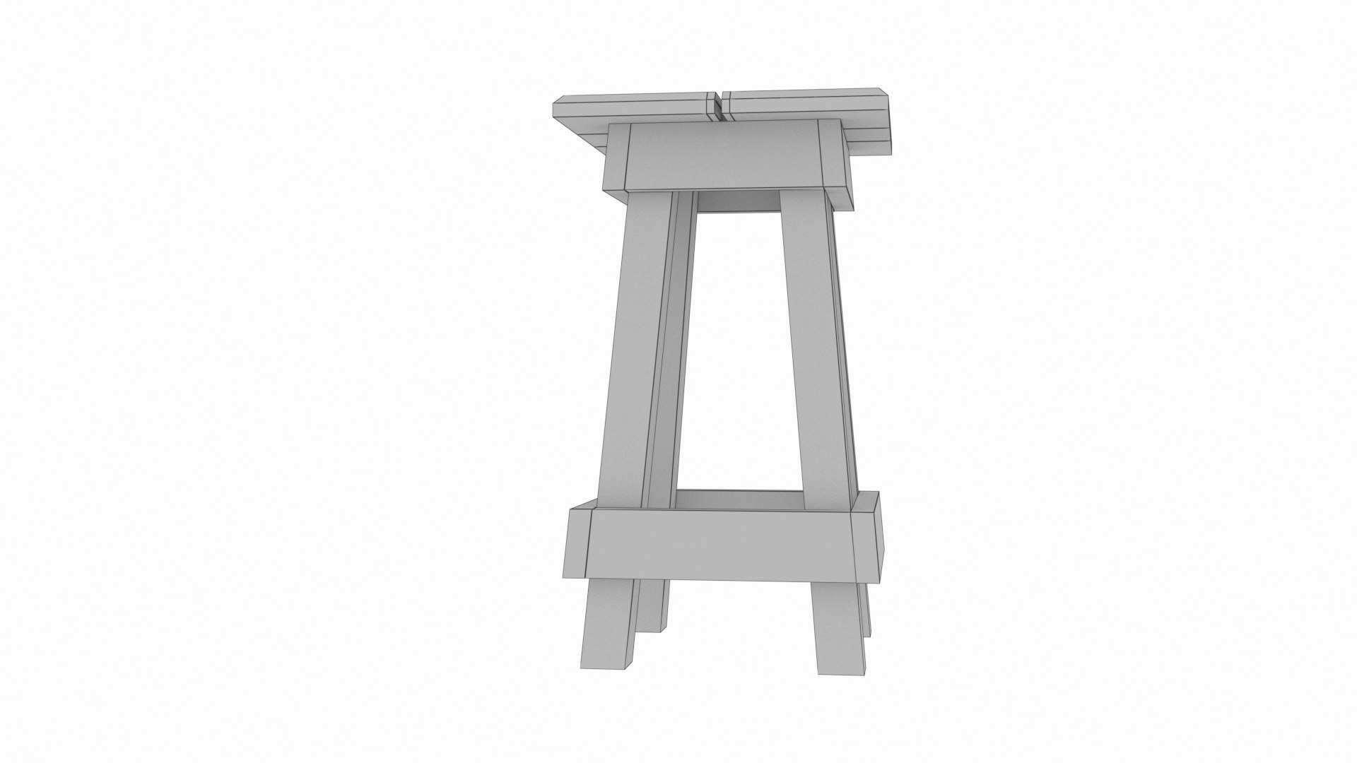 3D Wooden Stool Chair - TurboSquid 1965796