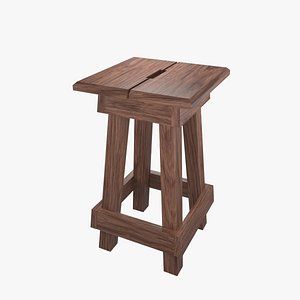 3D Wooden Stool Chair