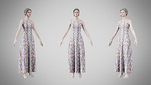 3D Dress 31 Soft Petal Mosaic model