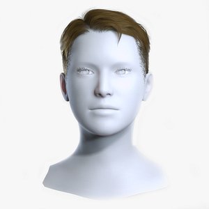 Two-Block Haircut with Shaved Sides - Real-time Hair Cards 3D model