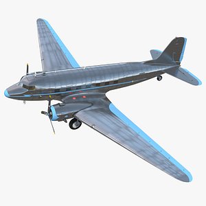 vintage airliner passenger air 3D model