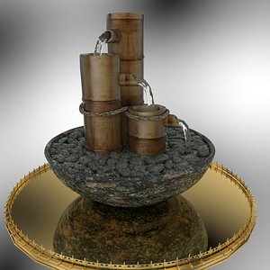 3D chinese bamboo water fountain model