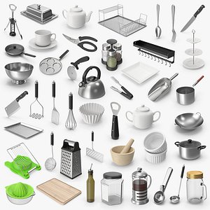 45 Kitchen Utensil Models Collection