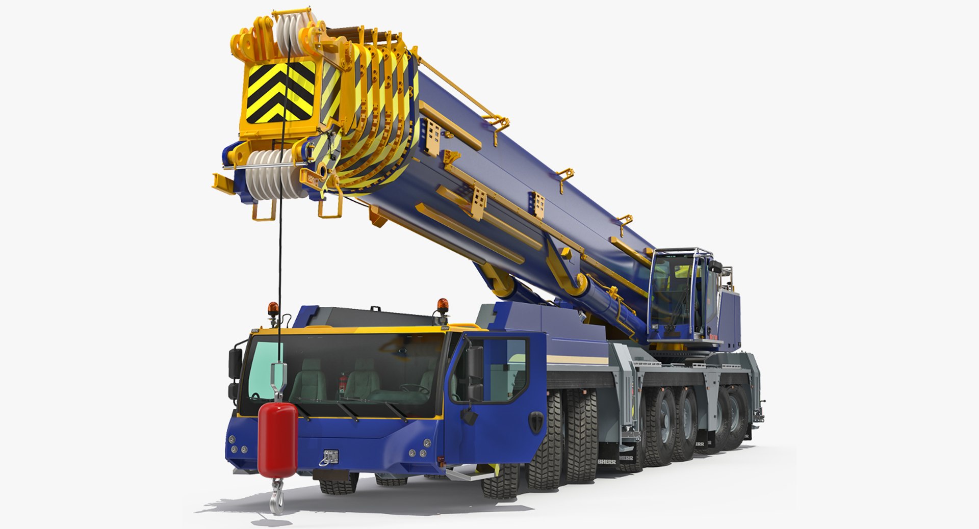 Heavy Duty Mobile Crane Rigged 3D Model 3D model preview