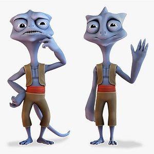 Cartoon Alien Rigged
