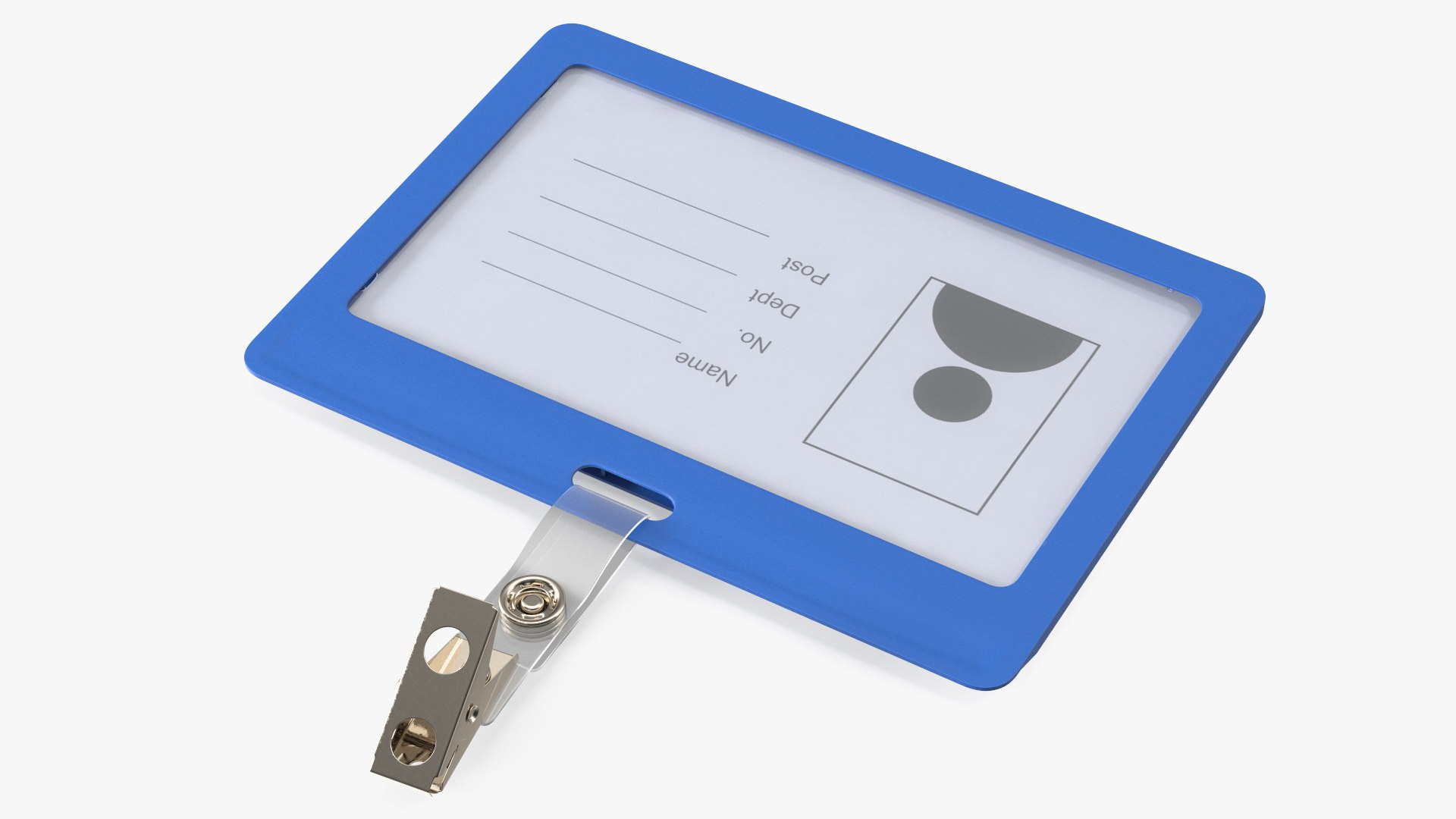 Rigid Enclosed Horizontal ID Badge Card Holder 3D model preview