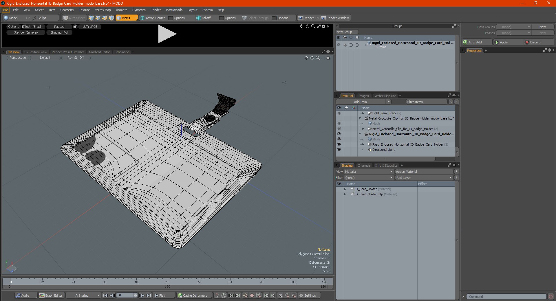 3D Model Rigid Enclosed Horizontal ID Badge Card Holder - TurboSquid ...