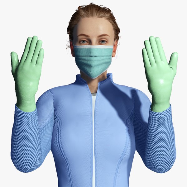 3D character medical worker uniform model