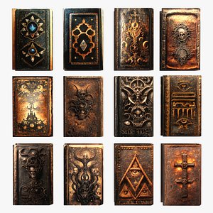 3D Ancient Magic Books  Pack 12