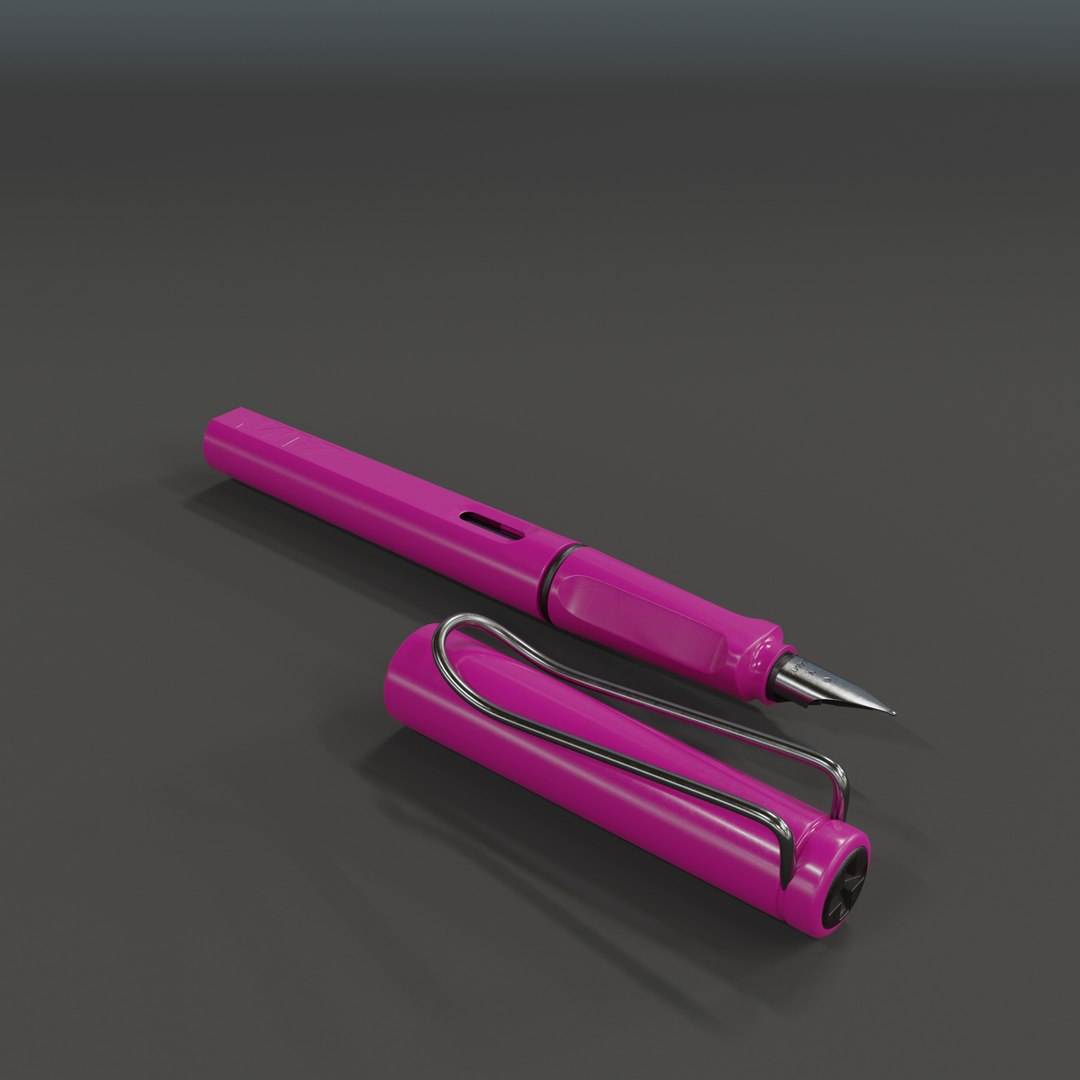 3D lamy safari fountain pen https://p.turbosquid.com/ts-thumb/rf/exCU35/2k/004_pink/png/1672222413/1920x1080/fit_q87/19bbf7d08fb902cfd3c47fd450081eed54e93c20/004_pink.jpg