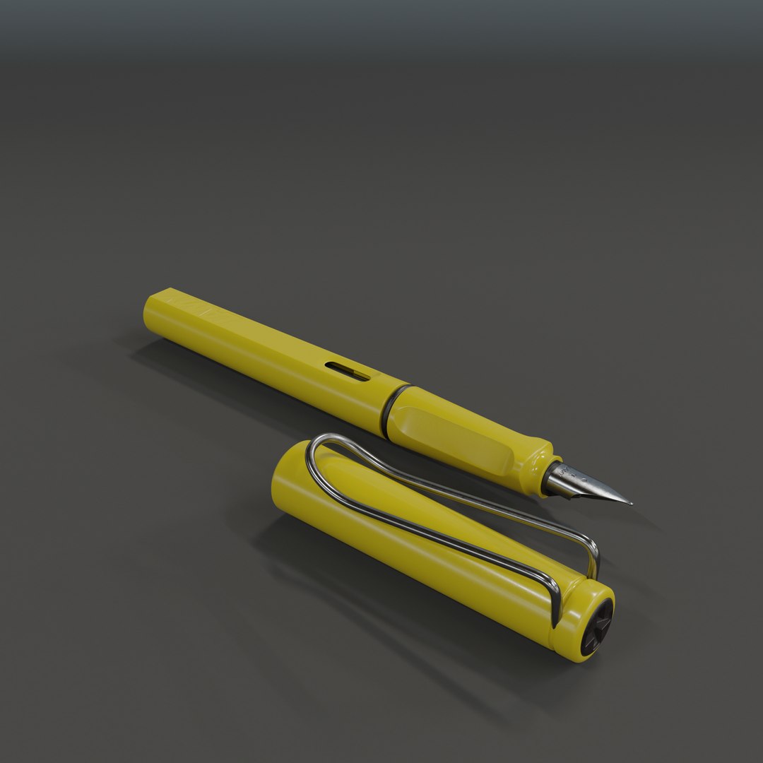 3D lamy safari fountain pen https://p.turbosquid.com/ts-thumb/rf/exCU35/JS/004_yellow/png/1672222558/1920x1080/fit_q87/ec004600182824f40b875484f123d5d5c0140aa2/004_yellow.jpg